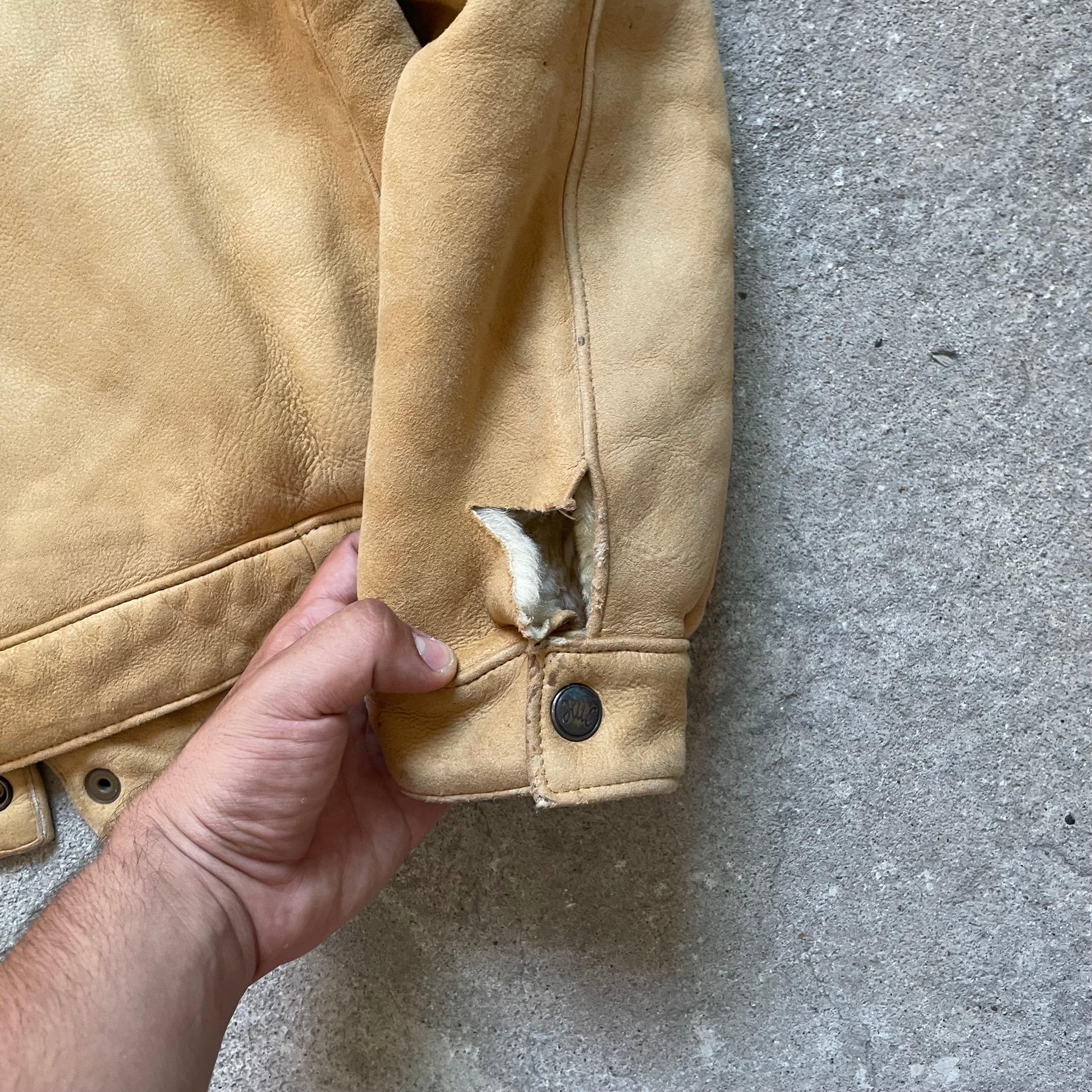80s lambskin leather jacket - Large