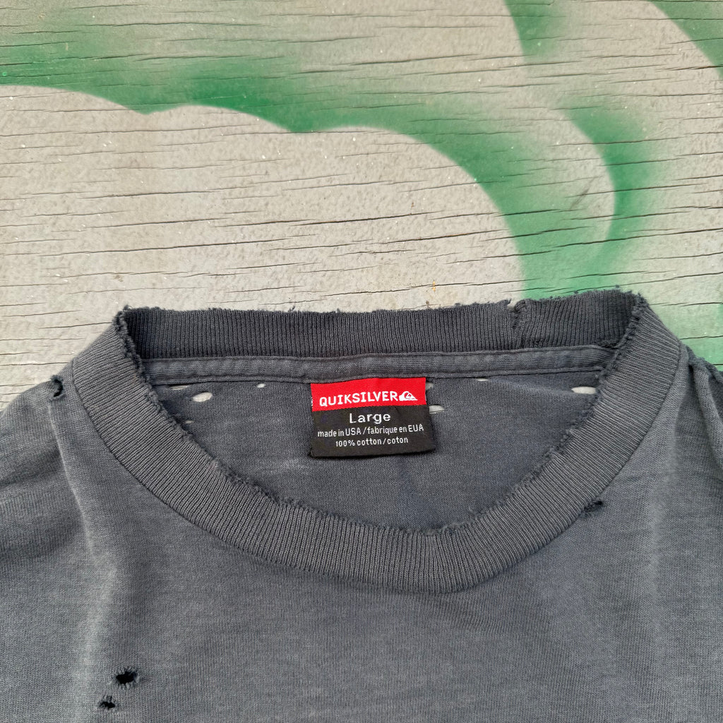 90s quiksilver faded + distressed longsleeve - Large