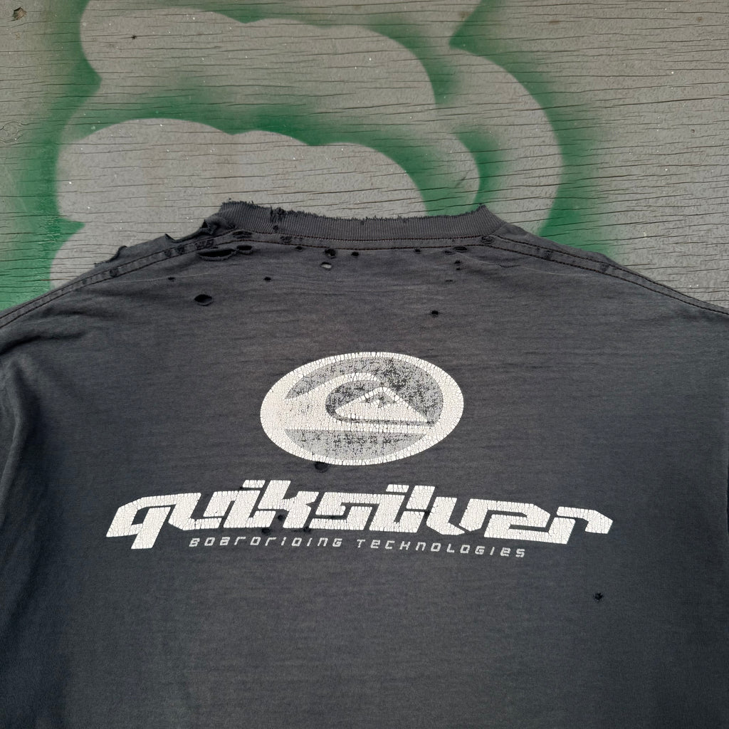 90s quiksilver faded + distressed longsleeve - Large