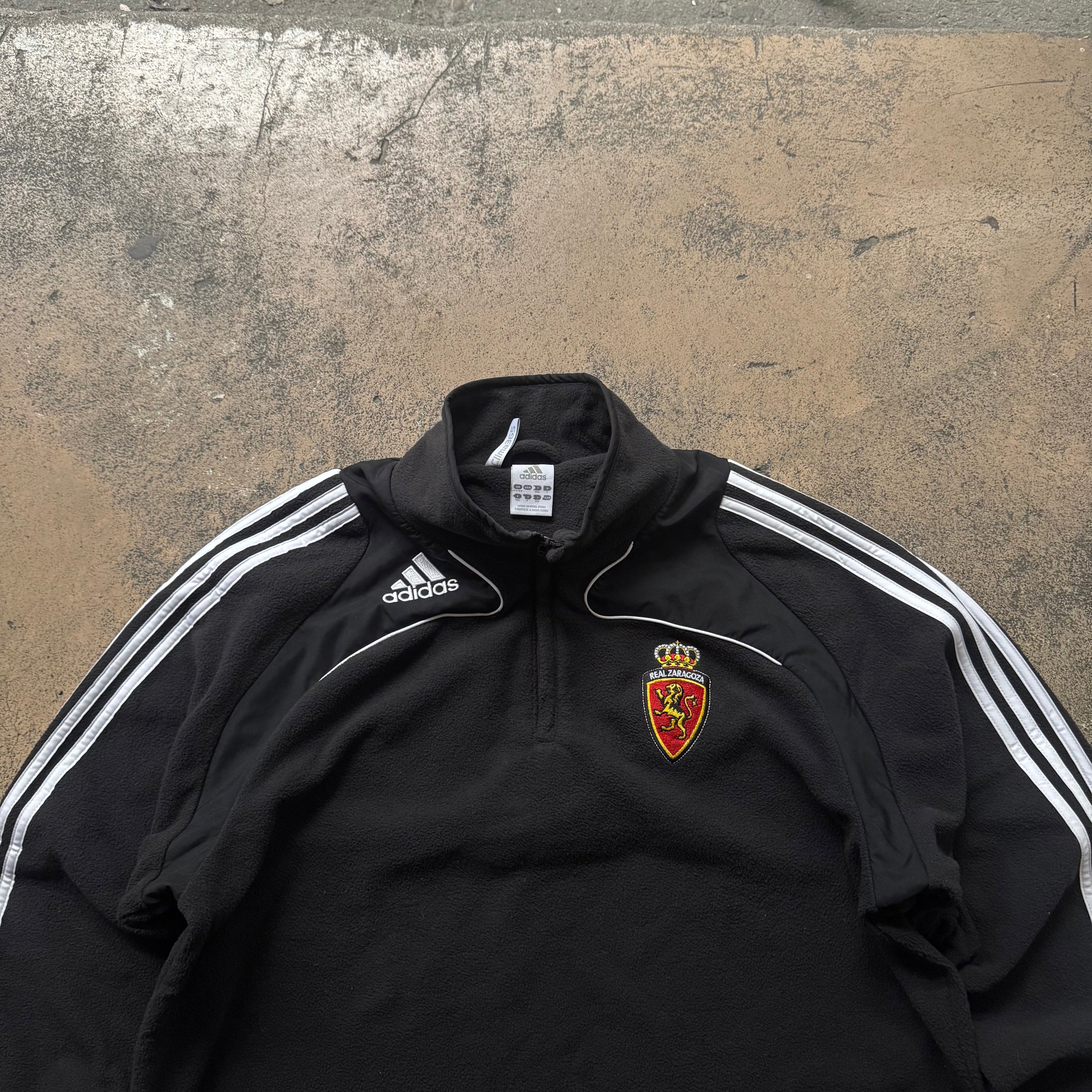 00s adidas football fleece 1/4 zip - Large
