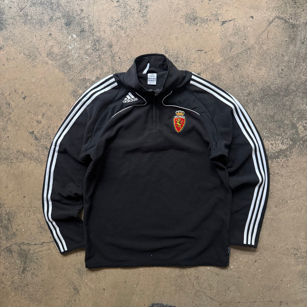 00s adidas football fleece 1/4 zip - Large