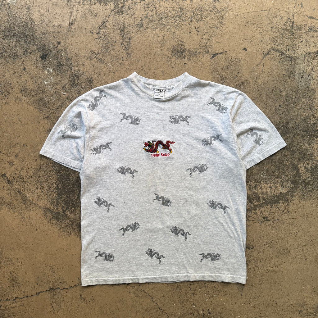 90s hong kong tee shirt all over print - L