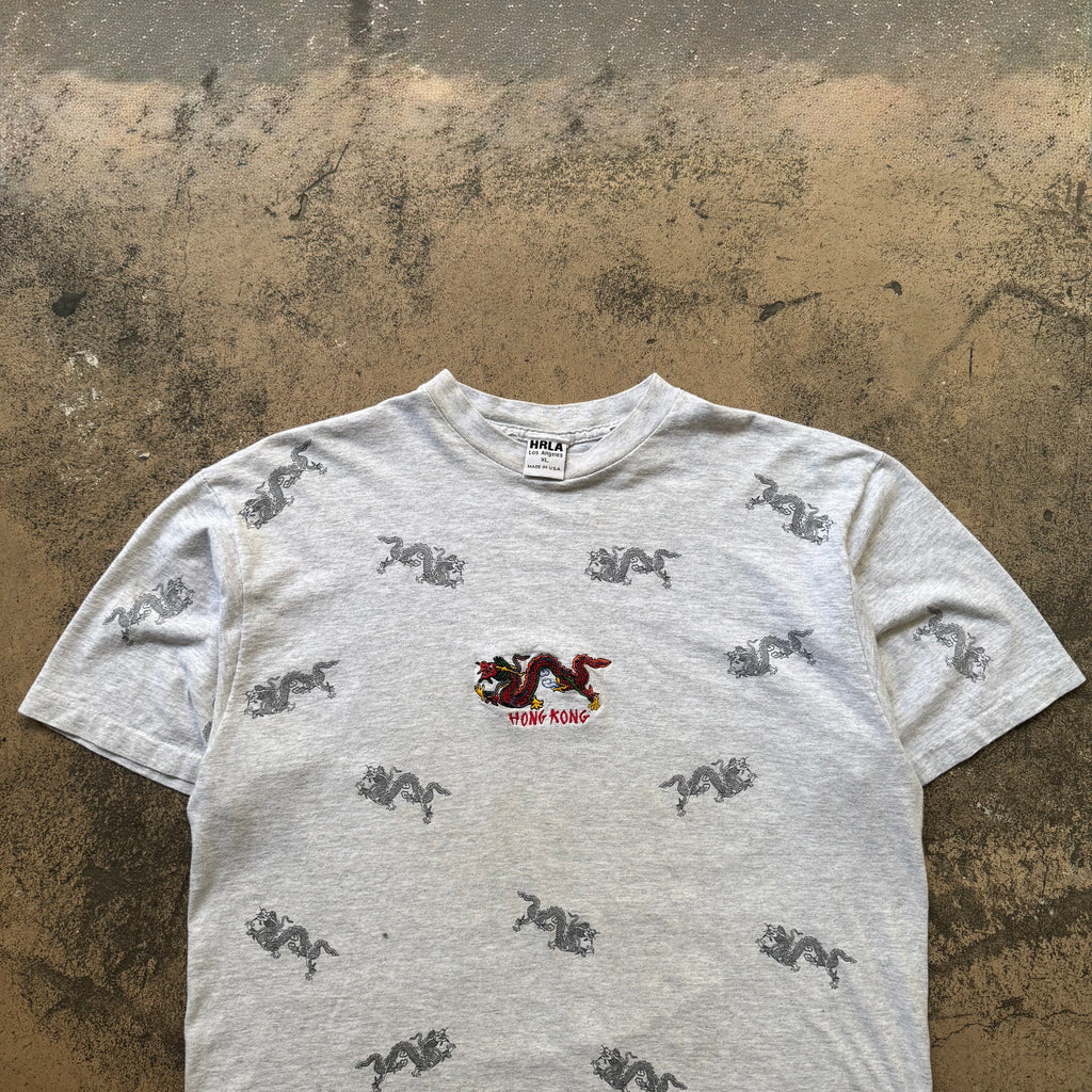 90s hong kong tee shirt all over print - L