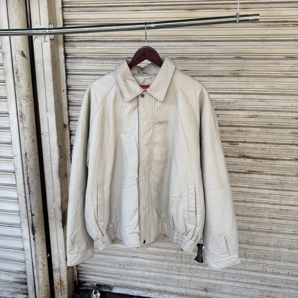 90s/00s genuine leather bone color - XL