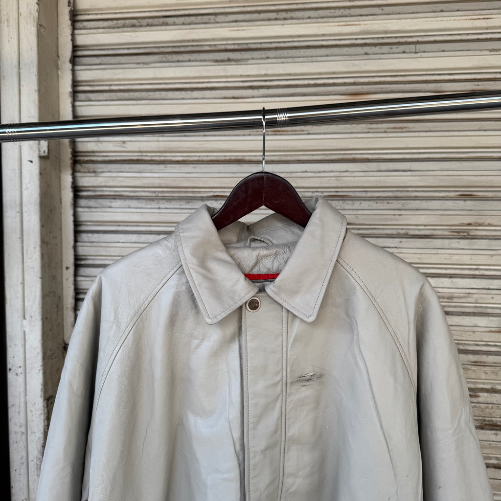 90s/00s genuine leather bone color - XL