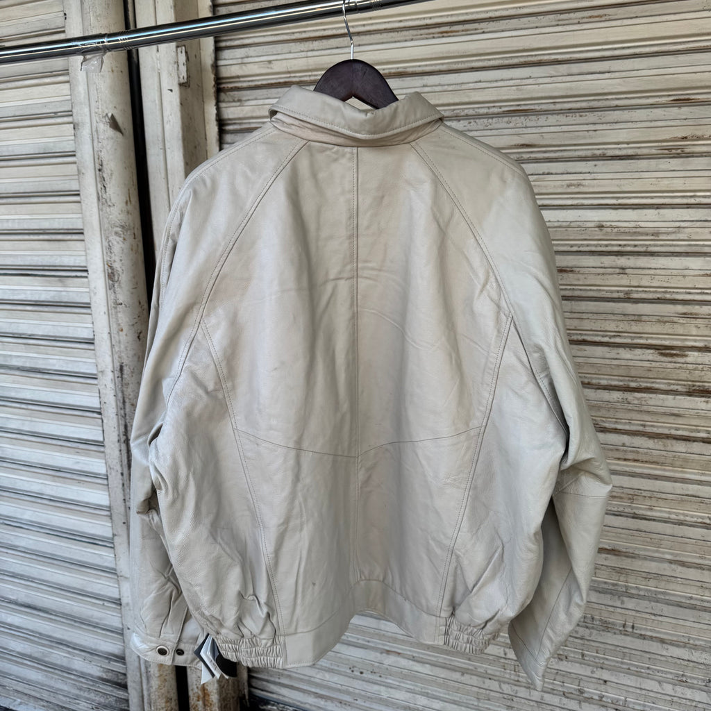 90s/00s genuine leather bone color - XL