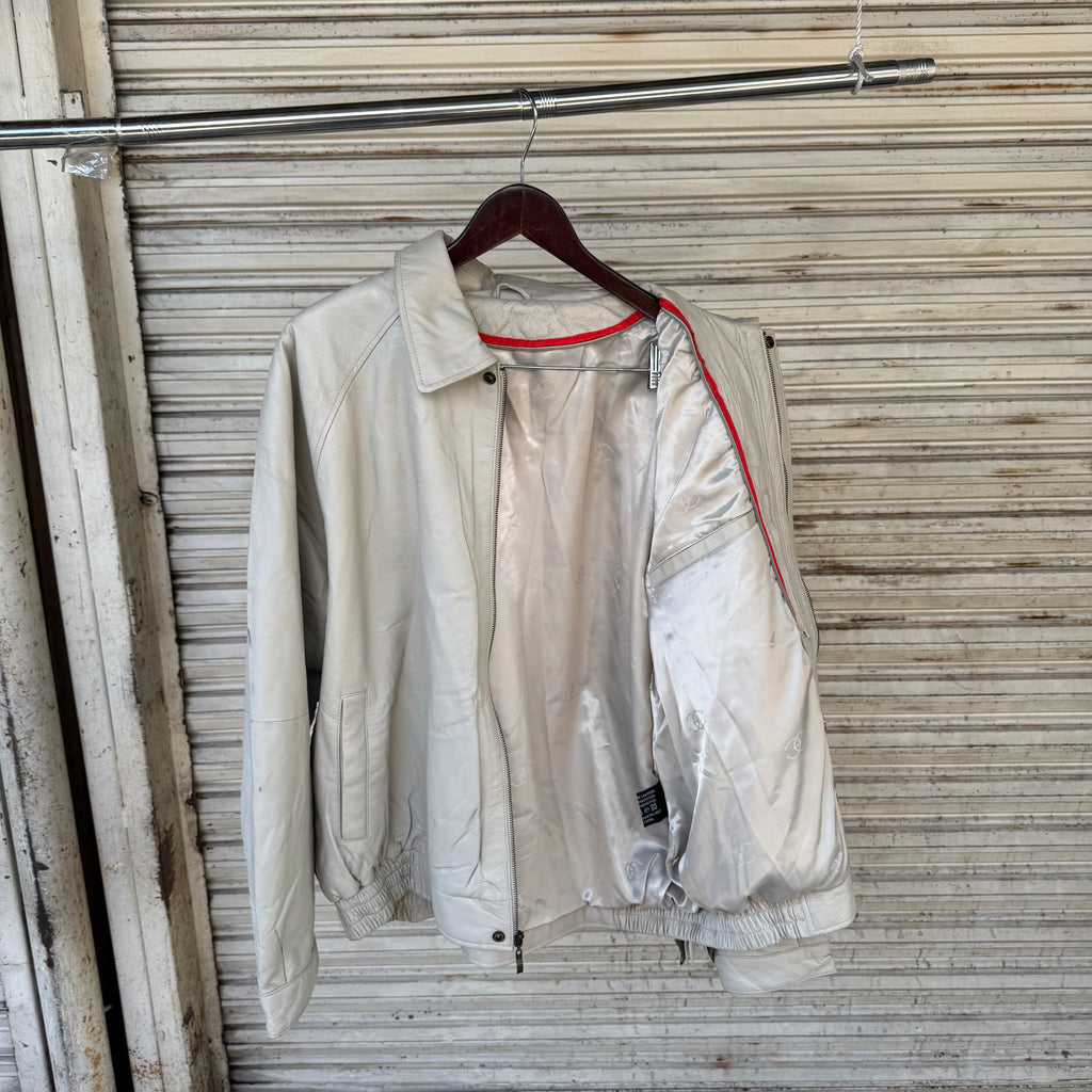 90s/00s genuine leather bone color - XL