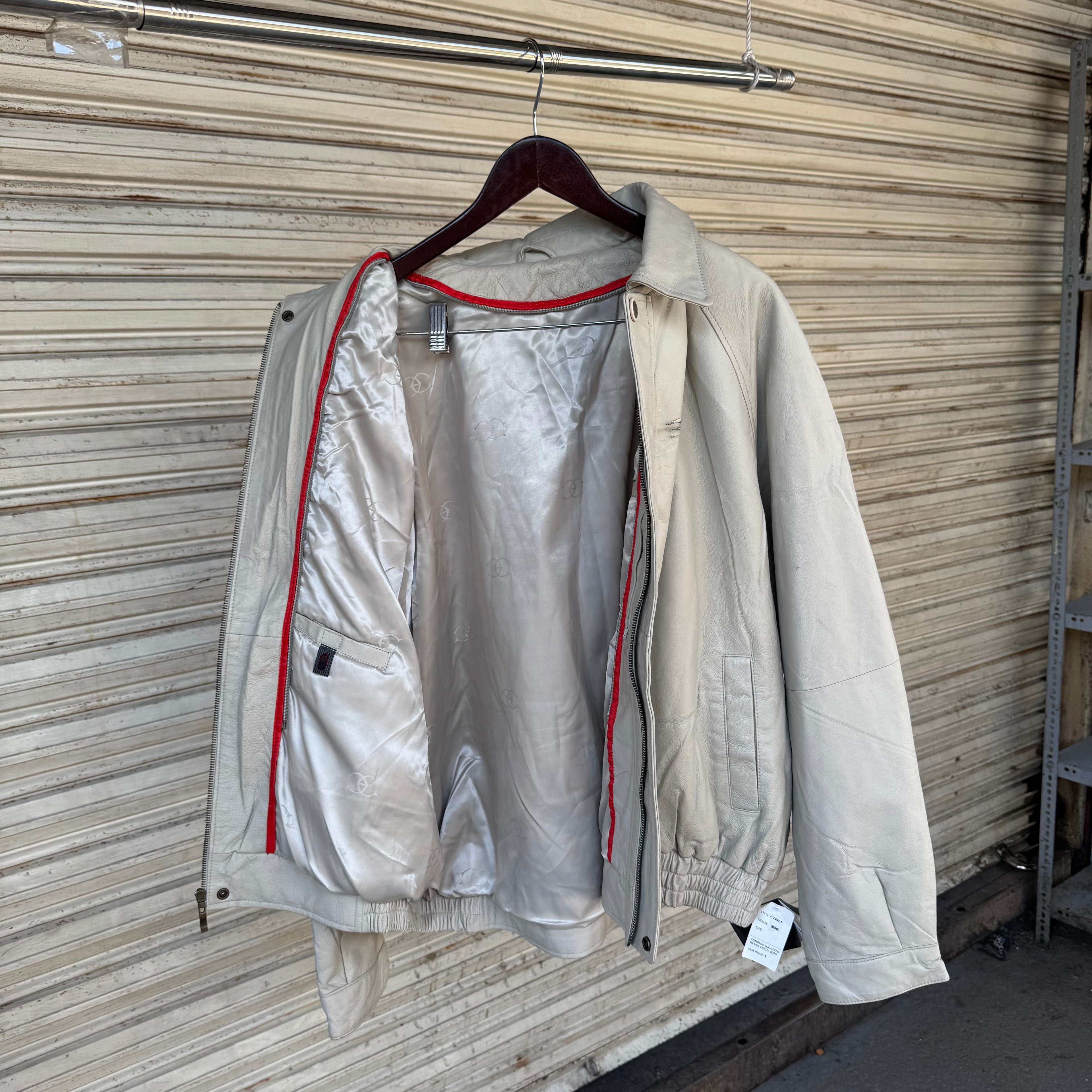 90s/00s genuine leather bone color - XL