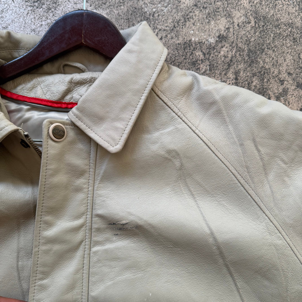 90s/00s genuine leather bone color - XL