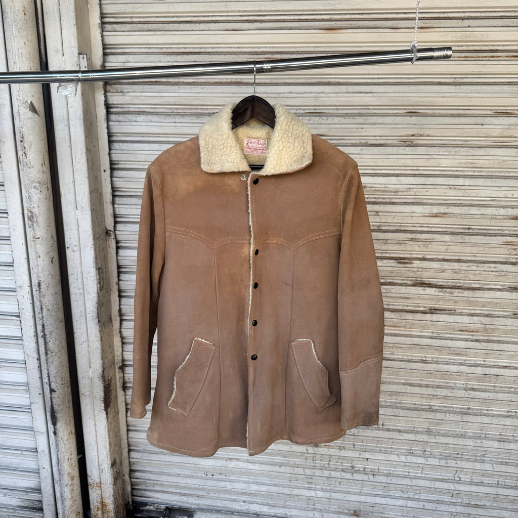 true Vintage 60s Suede Heavyweight Shearling lining jacket - Large