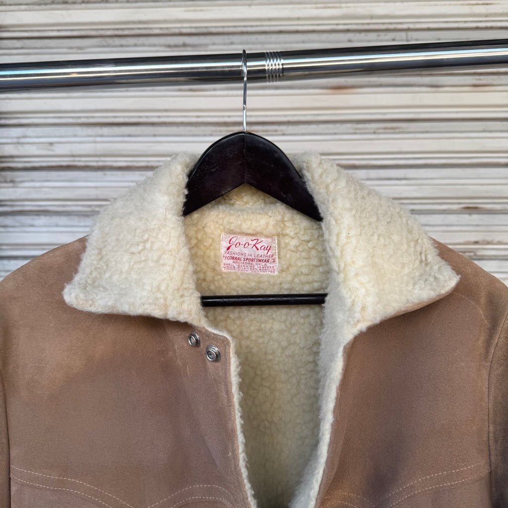 true Vintage 60s Suede Heavyweight Shearling lining jacket - Large