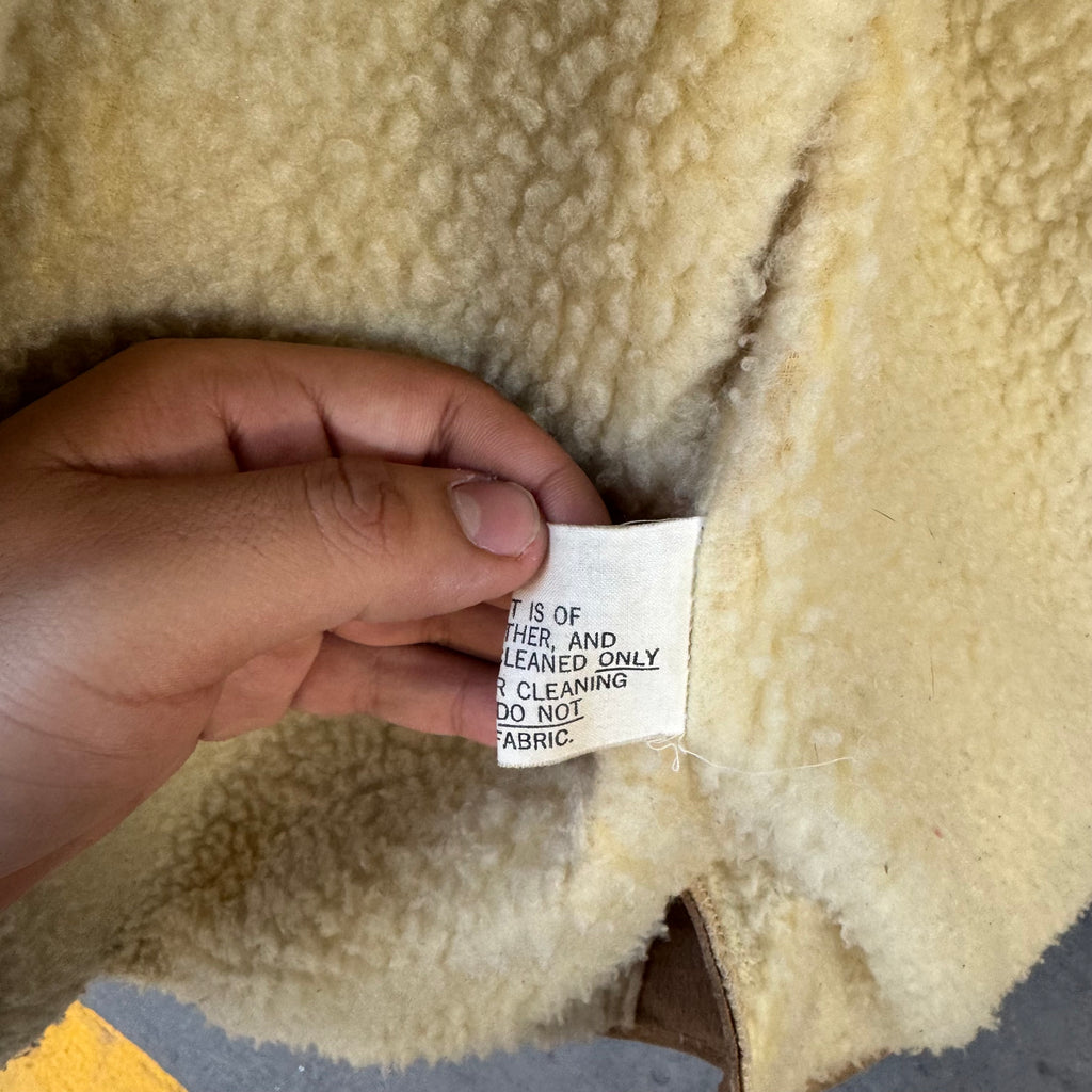 true Vintage 60s Suede Heavyweight Shearling lining jacket - Large
