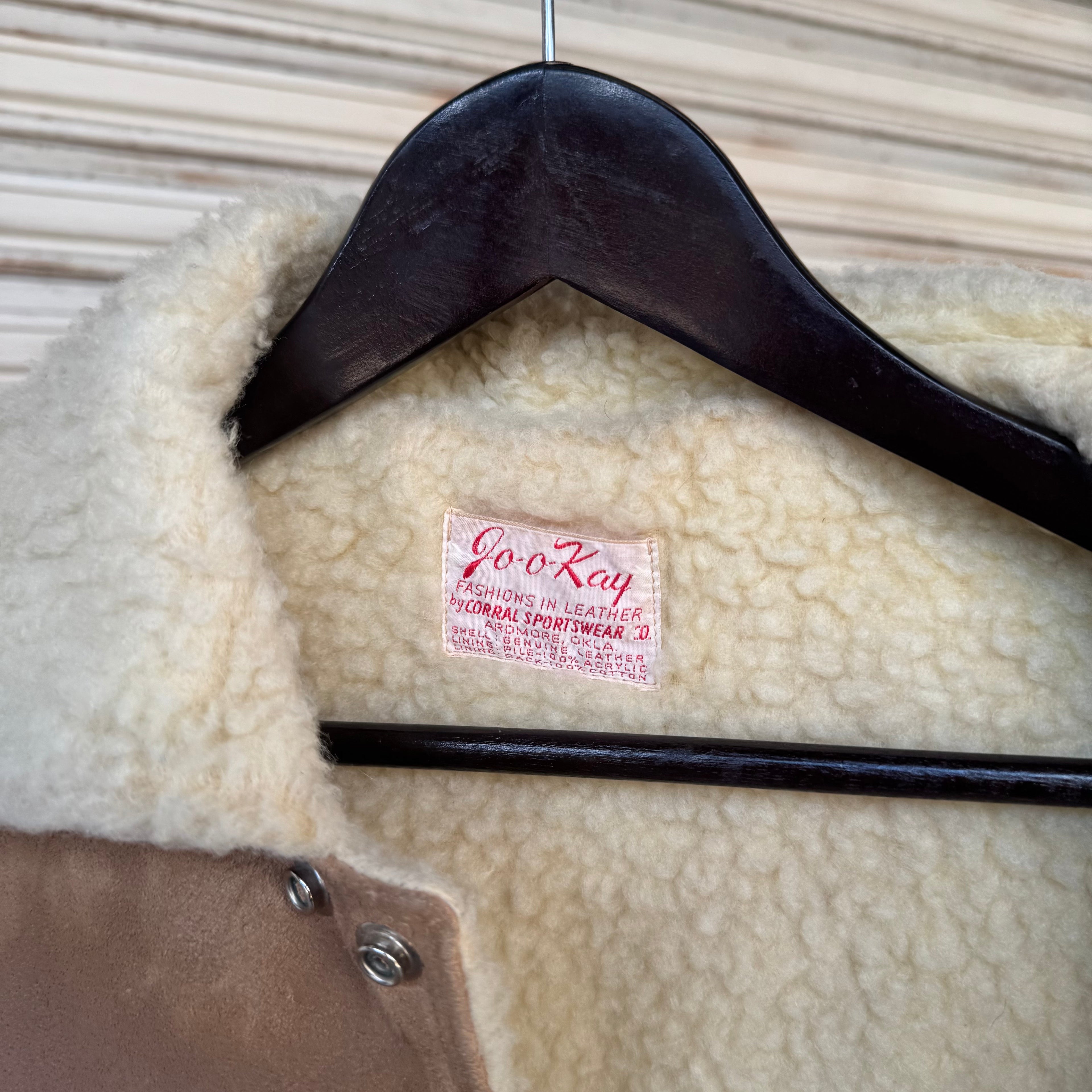 true Vintage 60s Suede Heavyweight Shearling lining jacket - Large