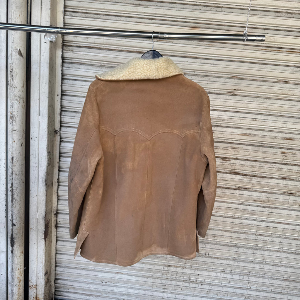 true Vintage 60s Suede Heavyweight Shearling lining jacket - Large