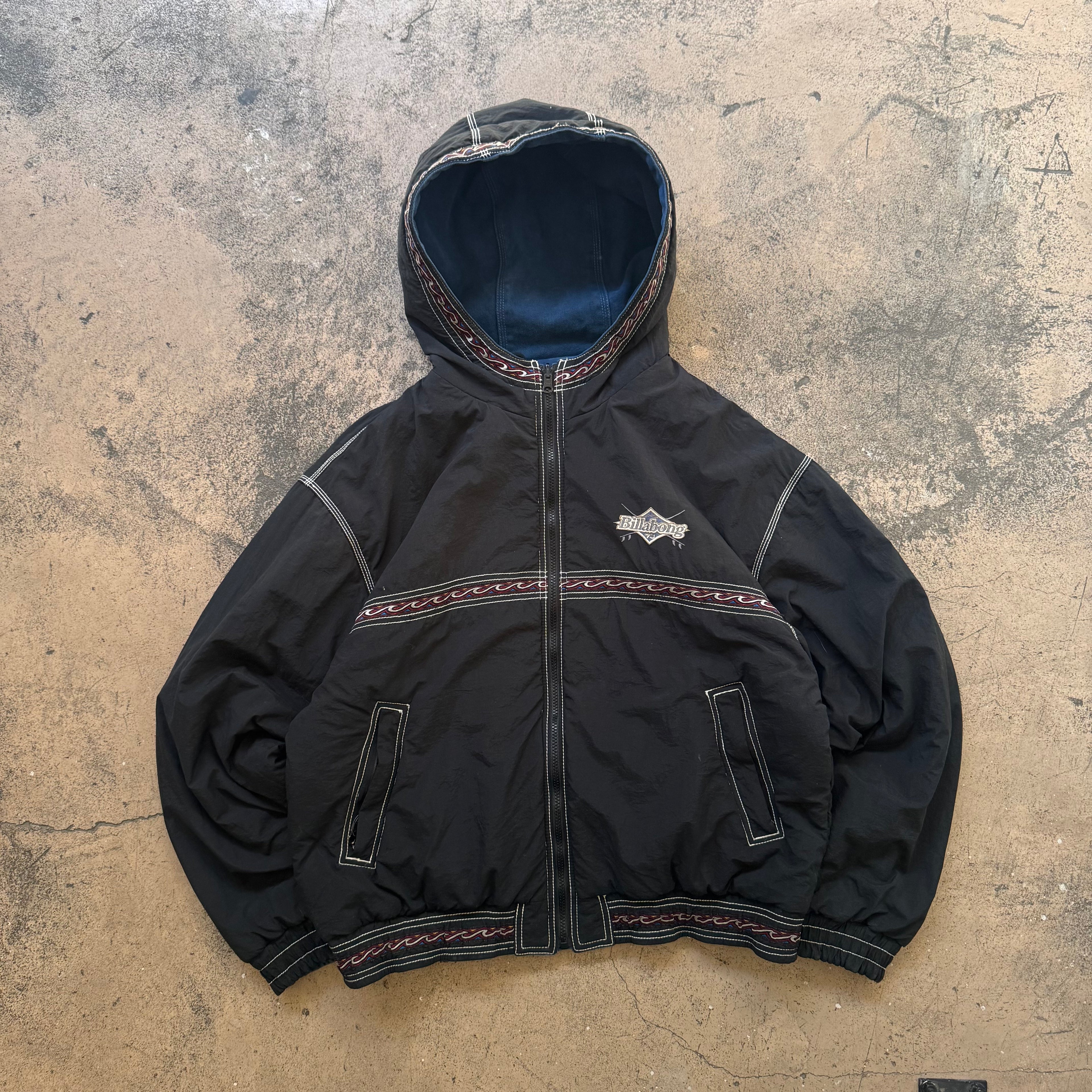 90s billabong reversible aztec jacket - Large