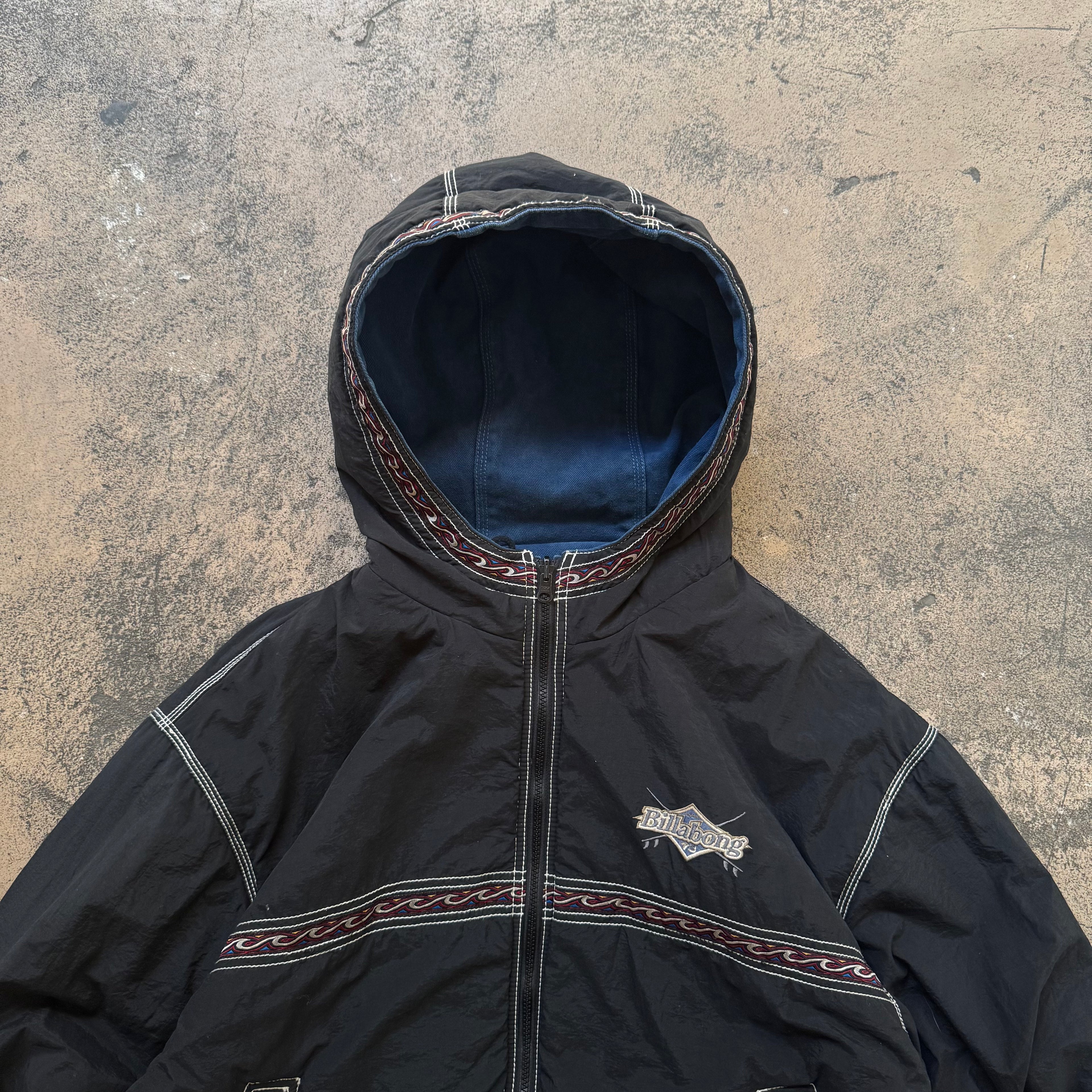 90s billabong reversible aztec jacket - Large