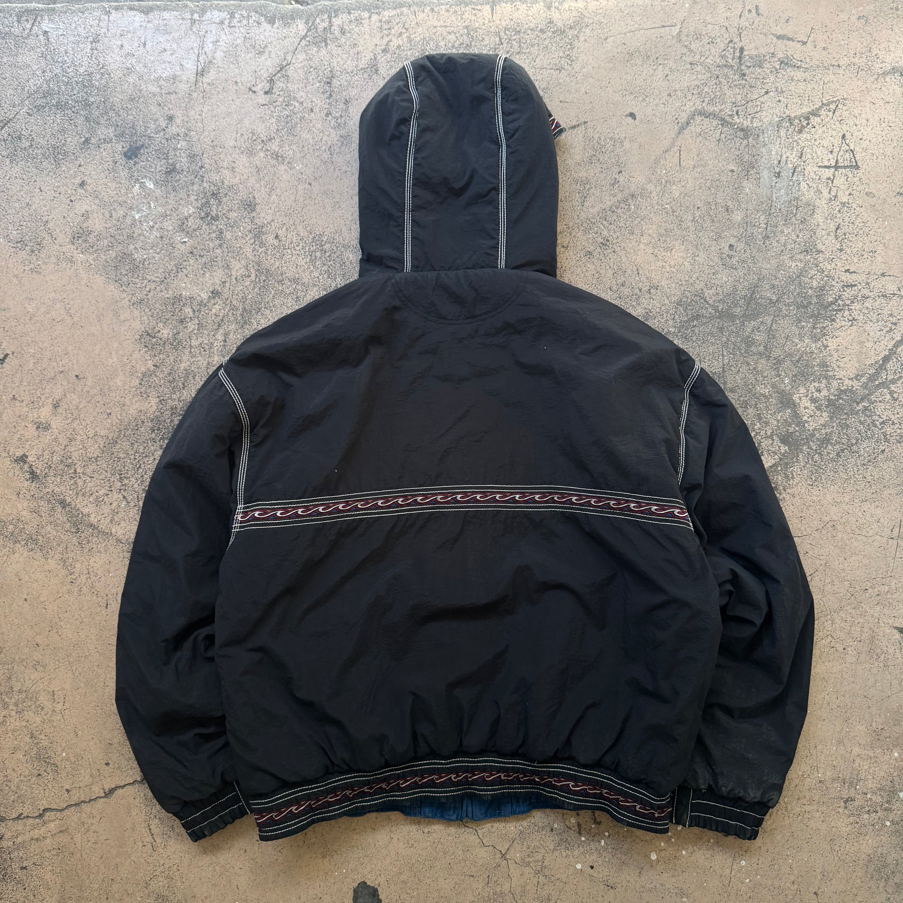90s billabong reversible aztec jacket - Large