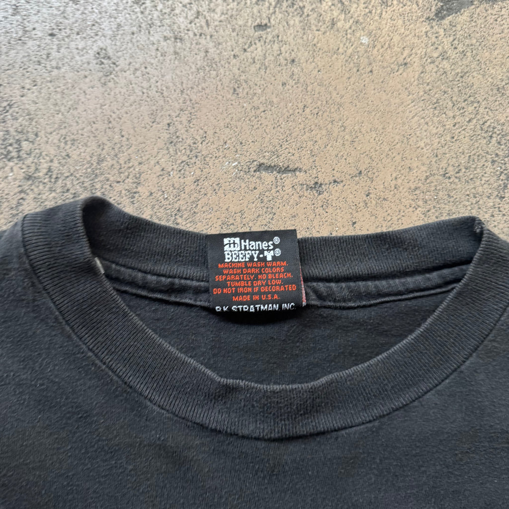 1986 harley davidson flames pocket tee - Large