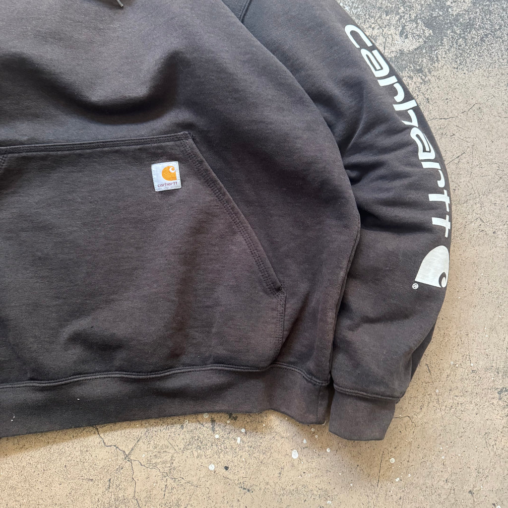 00s faded black carhartt hoodie - Large