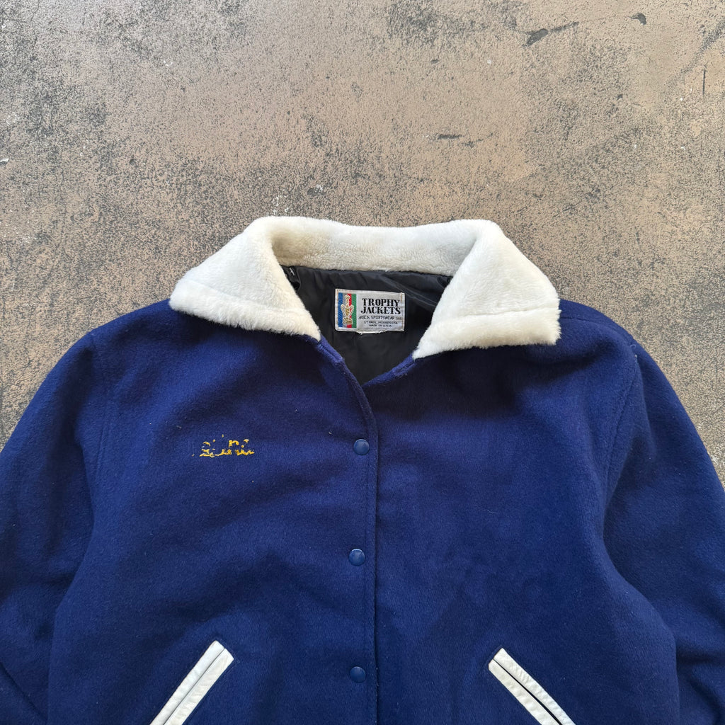60s/7`0s varsity jacket with fur collar - Medium
