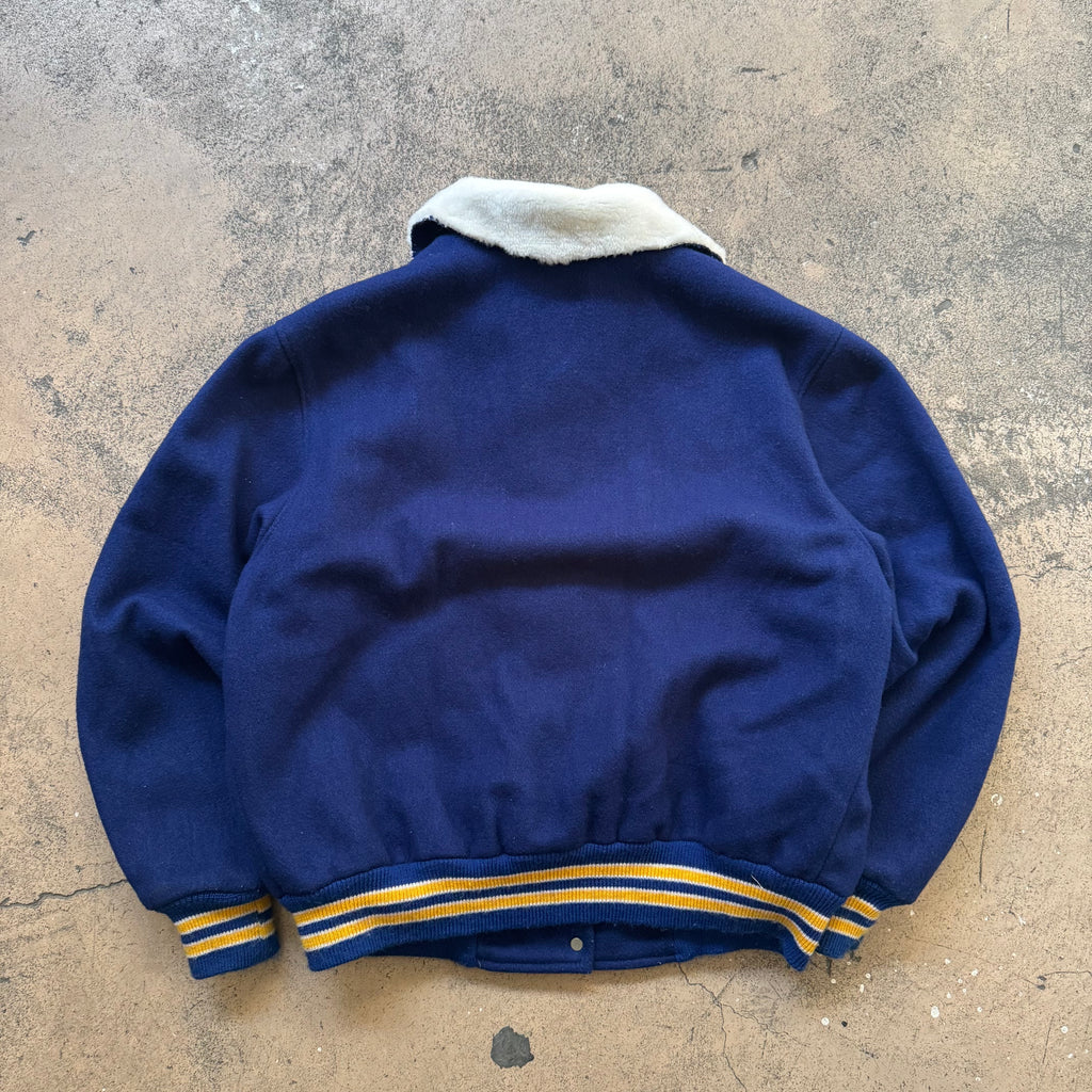 60s/7`0s varsity jacket with fur collar - Medium