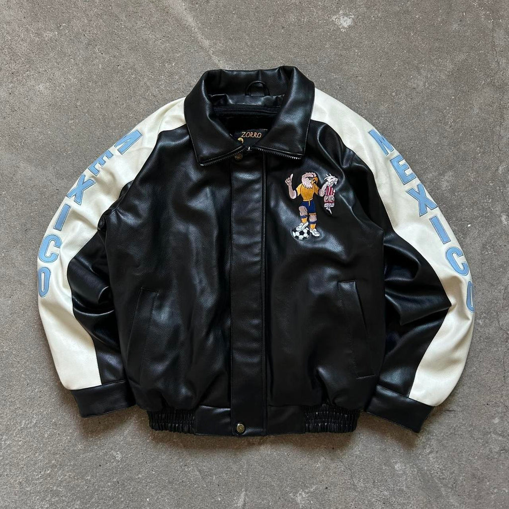 90s america mexican leather jacket - Small