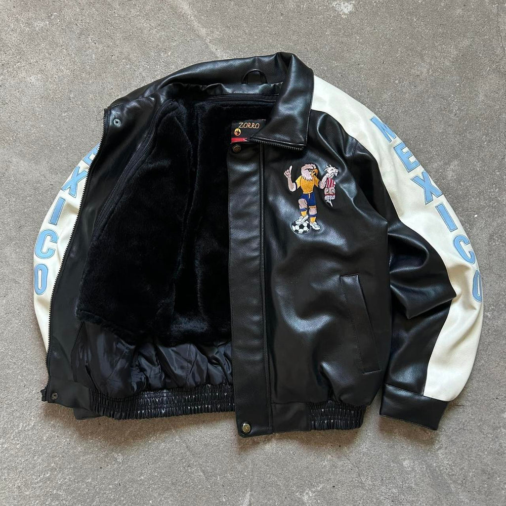 90s america mexican leather jacket - Small